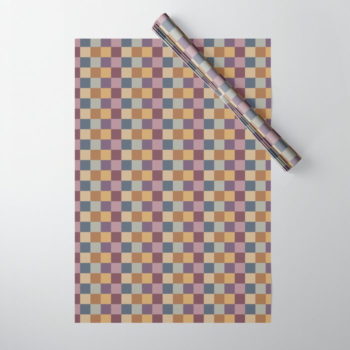 Checkered Multicolor Pattern VIII Retro Fall Wrapping Paper Gallery Image 1