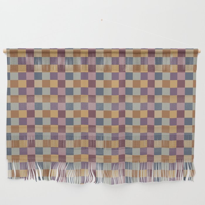 Checkered Multicolor Pattern VIII Retro Fall Wall Hanging Gallery Image 1