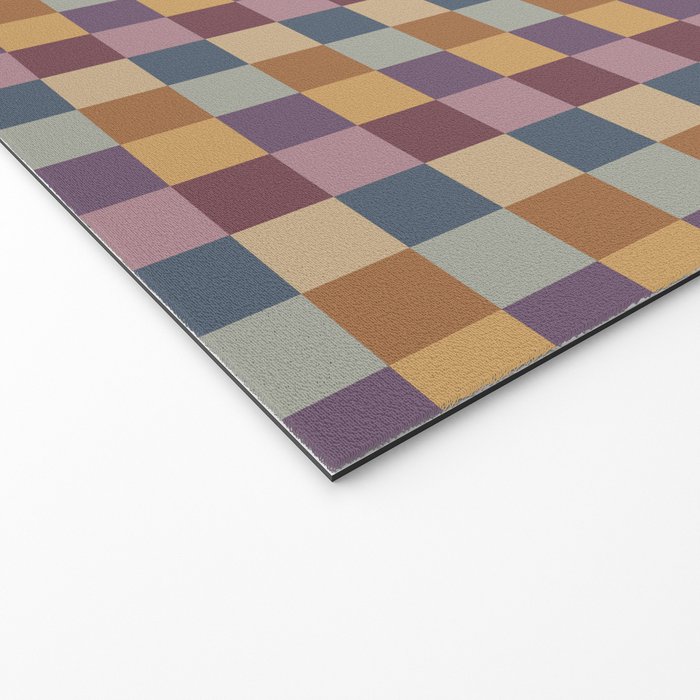 Checkered Multicolor Pattern VIII Retro Fall Welcome Mat Gallery Image 2