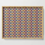 Checkered Multicolor Pattern VIII Retro Fall Serving Tray Gallery Image 1