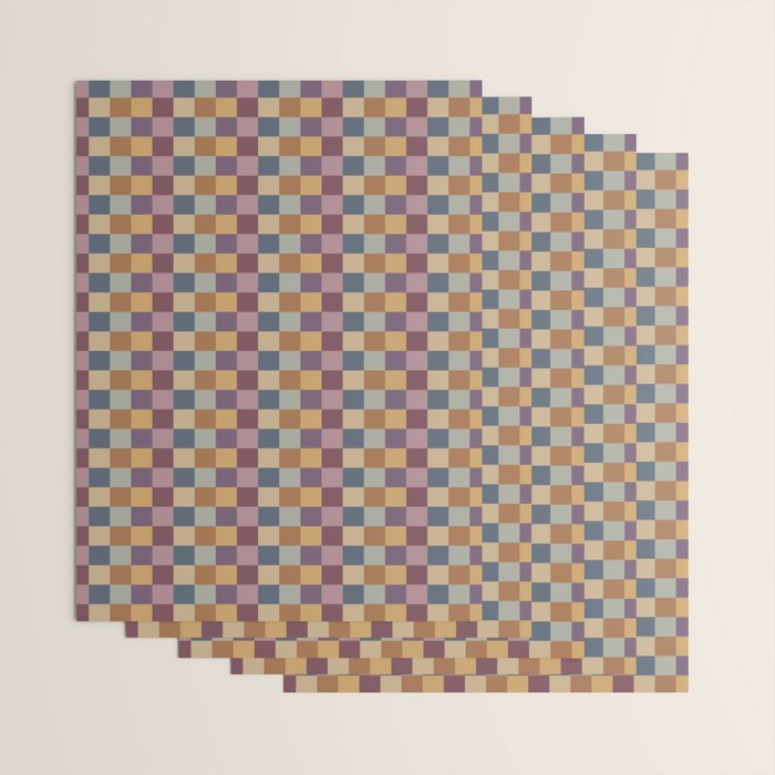 Checkered Multicolor Pattern VIII Retro Fall Wrapping Paper Gallery Image 3