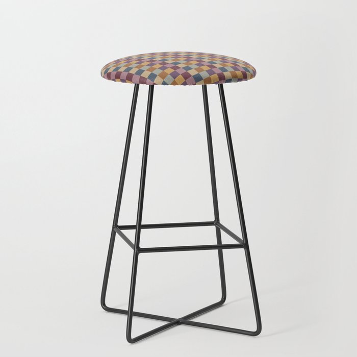 Checkered Multicolor Pattern VIII Retro Fall Stool Gallery Image 1