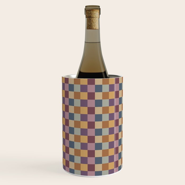 Checkered Multicolor Pattern VIII Retro Fall Wine Chiller Gallery Image 3