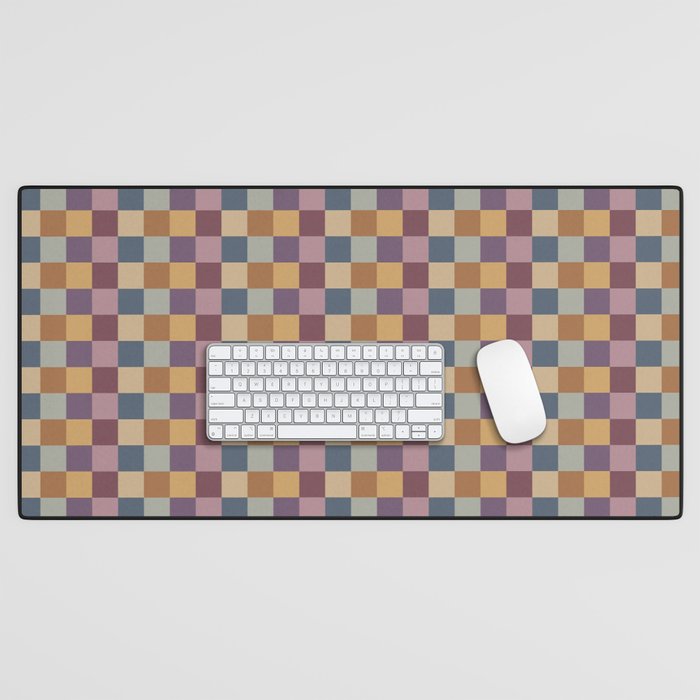 Checkered Multicolor Pattern VIII Retro Fall Desk Mat Gallery Image 1