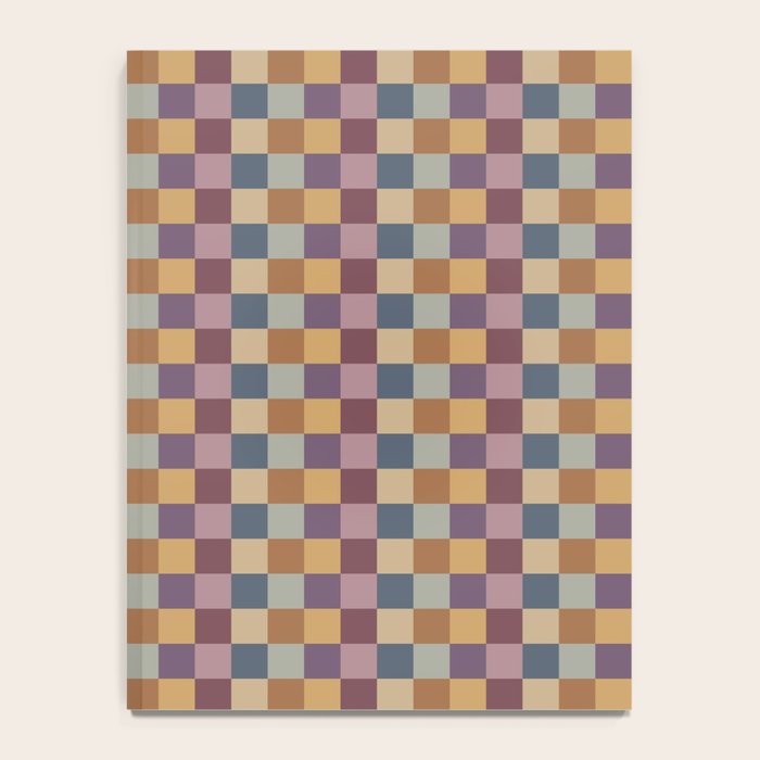 Checkered Multicolor Pattern VIII Retro Fall Notebook Gallery Image 4
