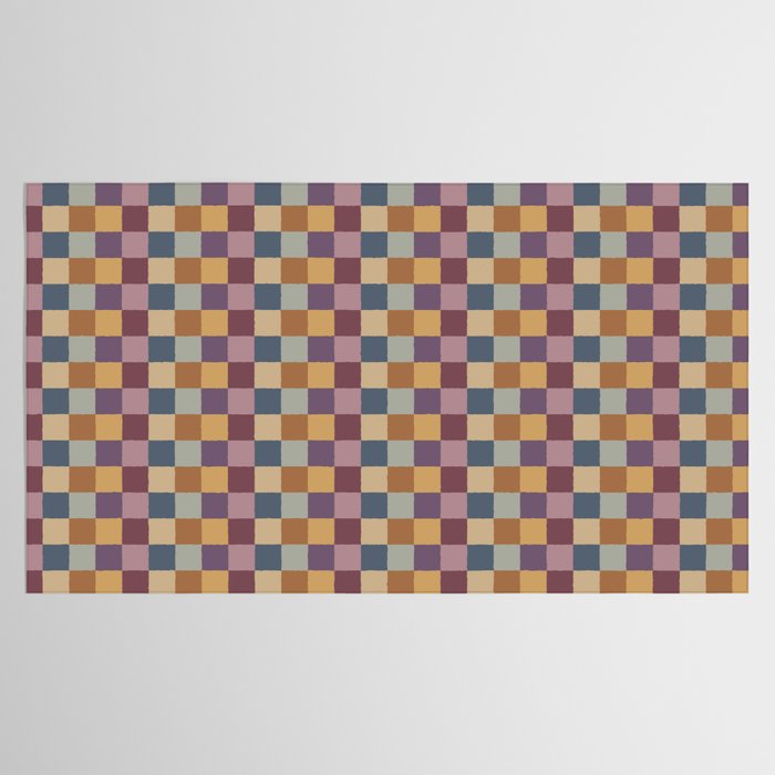 Checkered Multicolor Pattern VIII Retro Fall Tablecloth Gallery Image 2