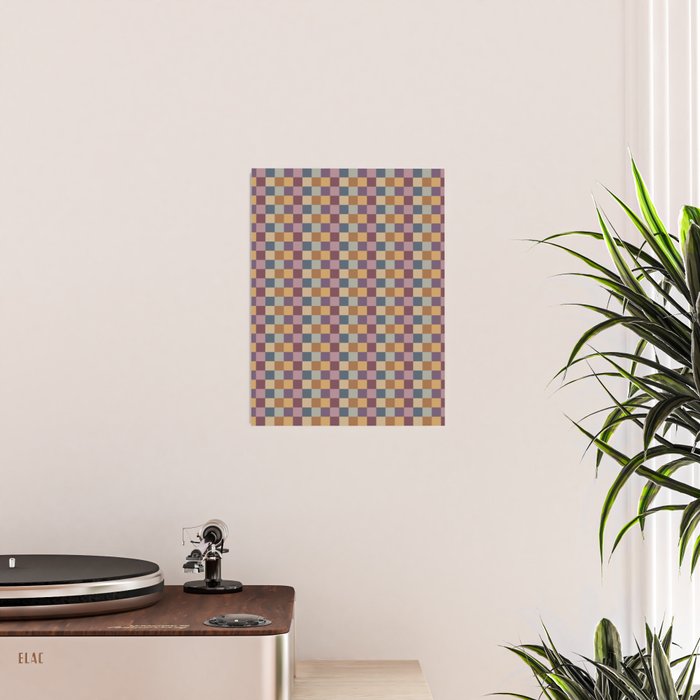 Checkered Multicolor Pattern VIII Retro Fall Poster Gallery Image 2
