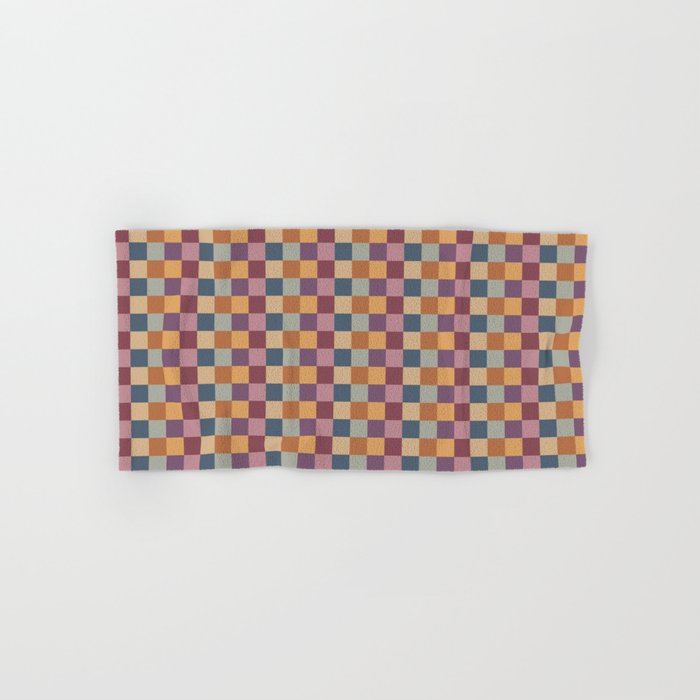 Checkered Multicolor Pattern VIII Retro Fall Bath Towel Gallery Image 1