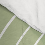 Minimal Line Curvature XXII Pastel Green Mid Century Modern Arch Abstract Comforter Gallery Image 4