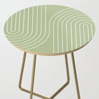 Minimal Line Curvature XXII Pastel Green Mid Century Modern Arch Abstract Side Table Gallery Image 2