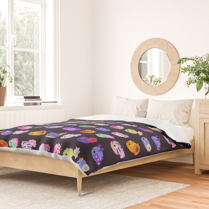 Flower sea slug - dark Duvet Cover Gallery Image 2