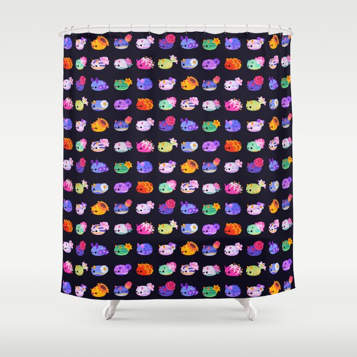 Flower sea slug - dark Shower Curtain Gallery Image 1