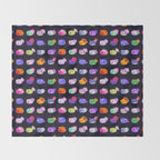 Flower sea slug - dark Throw Blanket Gallery Image 2