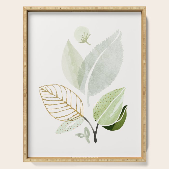 Forest Bouquet II Botanical Shapes Serving Tray Gallery Image 1