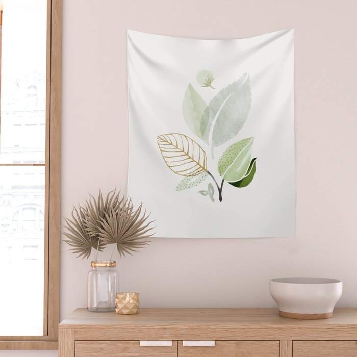 Forest Bouquet II Botanical Shapes Wall Tapestry Gallery Image 2