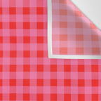 Gingham Checkered Plaid Pattern in Preppy Pink and Red Wall Tapestry Gallery Image 3