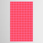 Gingham Checkered Plaid Pattern in Preppy Pink and Red Tablecloth Gallery Image 2