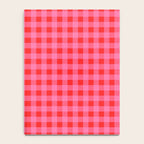 Gingham Checkered Plaid Pattern in Preppy Pink and Red Notebook Gallery Image 4