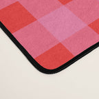 Gingham Checkered Plaid Pattern in Preppy Pink and Red Desk Mat Gallery Image 4