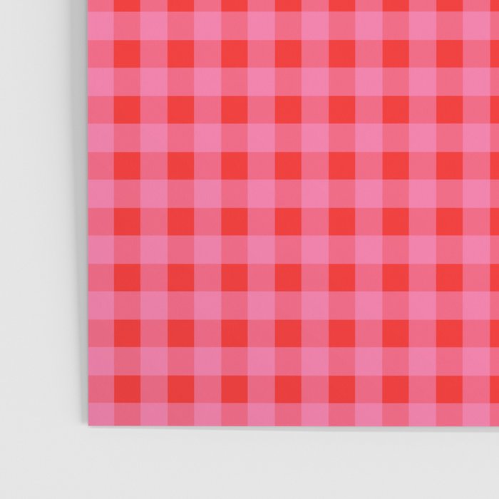 Gingham Checkered Plaid Pattern in Preppy Pink and Red Poster Gallery Image 3