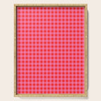 Gingham Checkered Plaid Pattern in Preppy Pink and Red Serving Tray Gallery Image 1