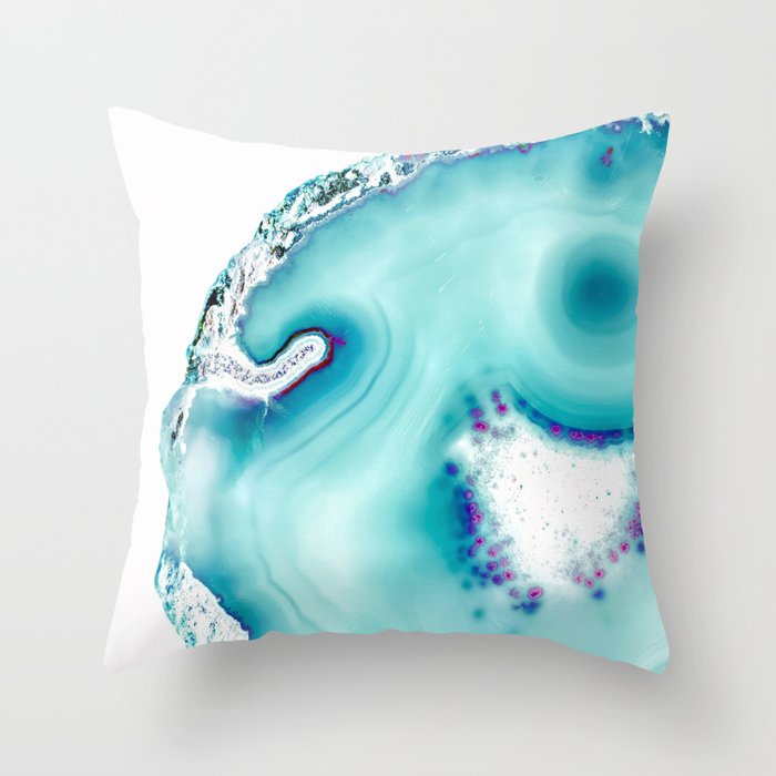 Agate - marine Throw Pillow Gallery Image 1