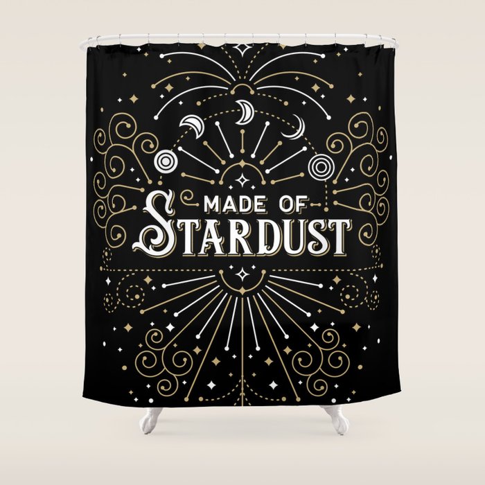 Made of Stardust - Black & Gold Palette Shower Curtain Gallery Image 1