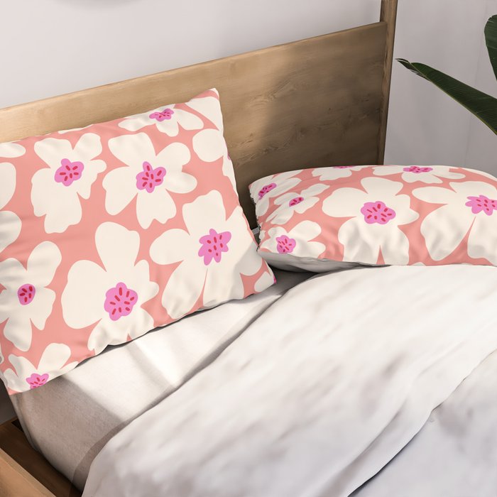 Retro Daisy - Magenta Mood Pillow Sham Gallery Image 2