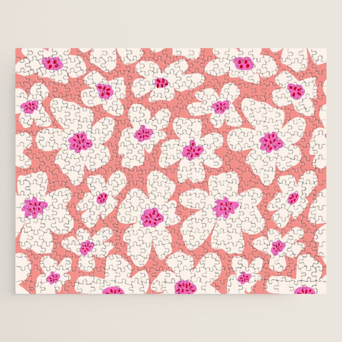 Retro Daisy - Magenta Mood Jigsaw Puzzle Gallery Image 1