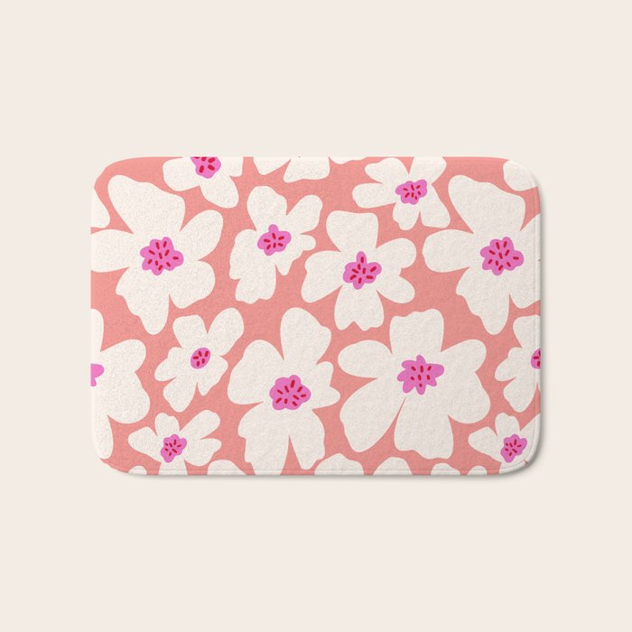 Retro Daisy - Magenta Mood Bath Mat Gallery Image 1