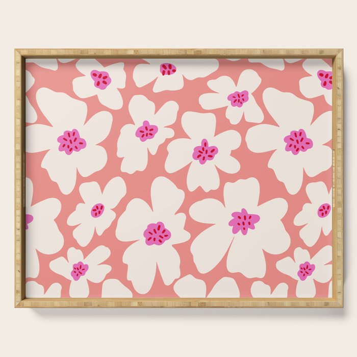 Retro Daisy - Magenta Mood Serving Tray Gallery Image 1