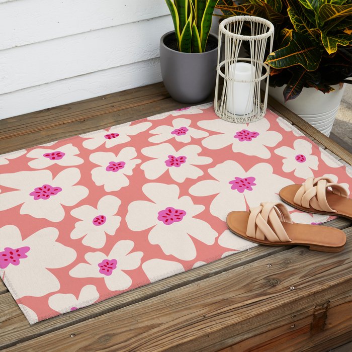 Retro Daisy - Magenta Mood Outdoor Rug Gallery Image 2