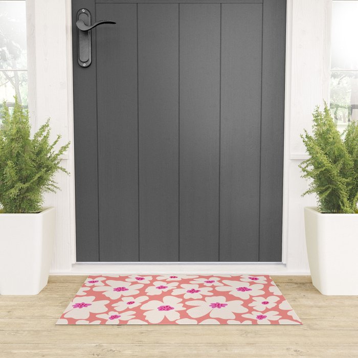 Retro Daisy - Magenta Mood Welcome Mat Gallery Image 3