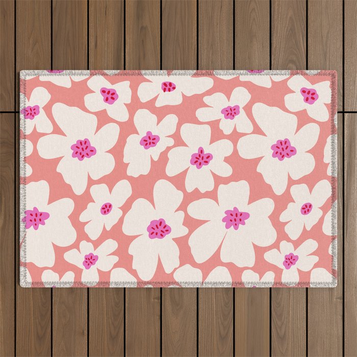 Retro Daisy - Magenta Mood Outdoor Rug Gallery Image 1