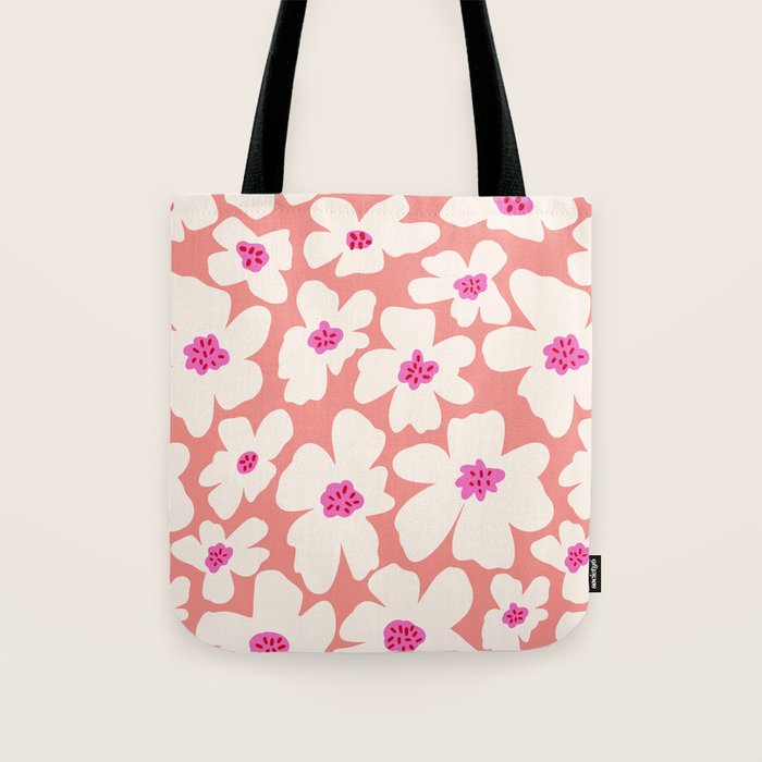 Retro Daisy - Magenta Mood Tote Bag Gallery Image 1