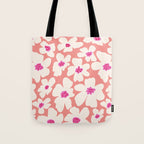 Retro Daisy - Magenta Mood Tote Bag Gallery Image 1
