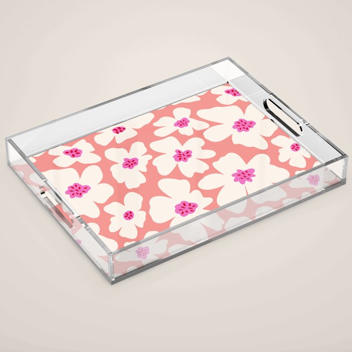 Retro Daisy - Magenta Mood Acrylic Tray Gallery Image 1