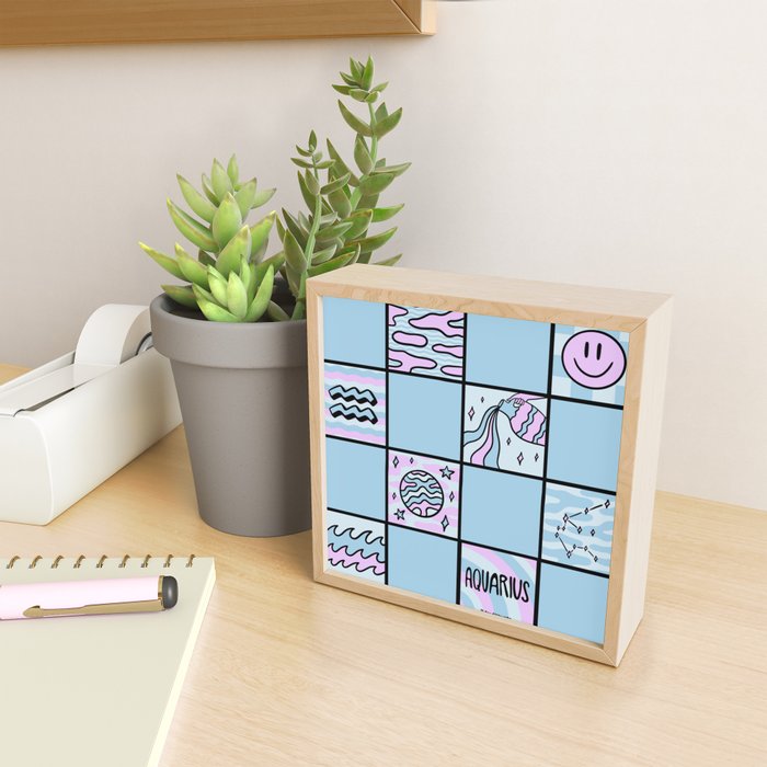 Aquarius Checkered Print Mini Art Print Gallery Image 2