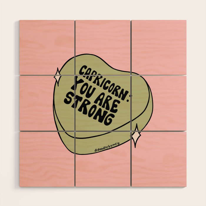Capricorn Conversation Heart Wood Wall Art Gallery Image 1