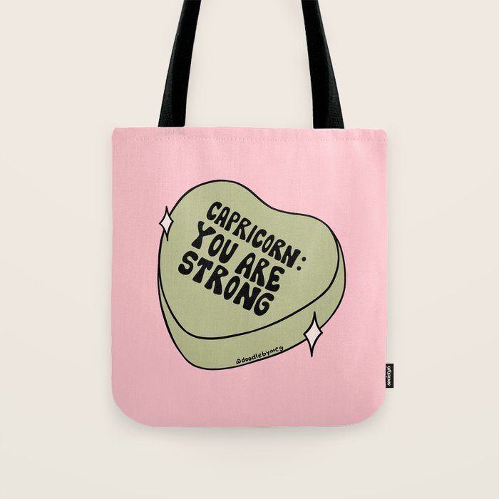 Capricorn Conversation Heart Tote Bag Gallery Image 1