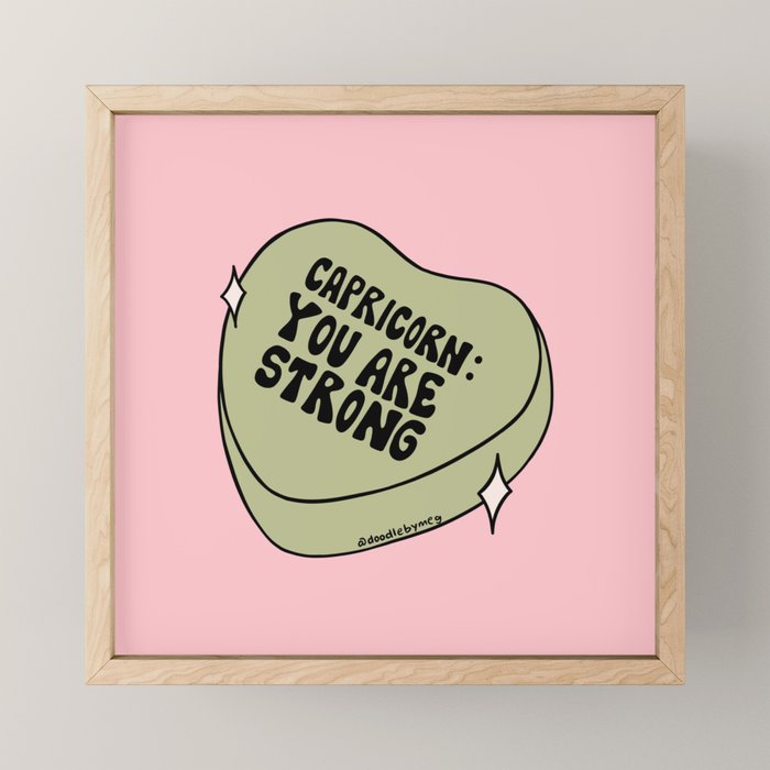 Capricorn Conversation Heart Mini Art Print Gallery Image 1