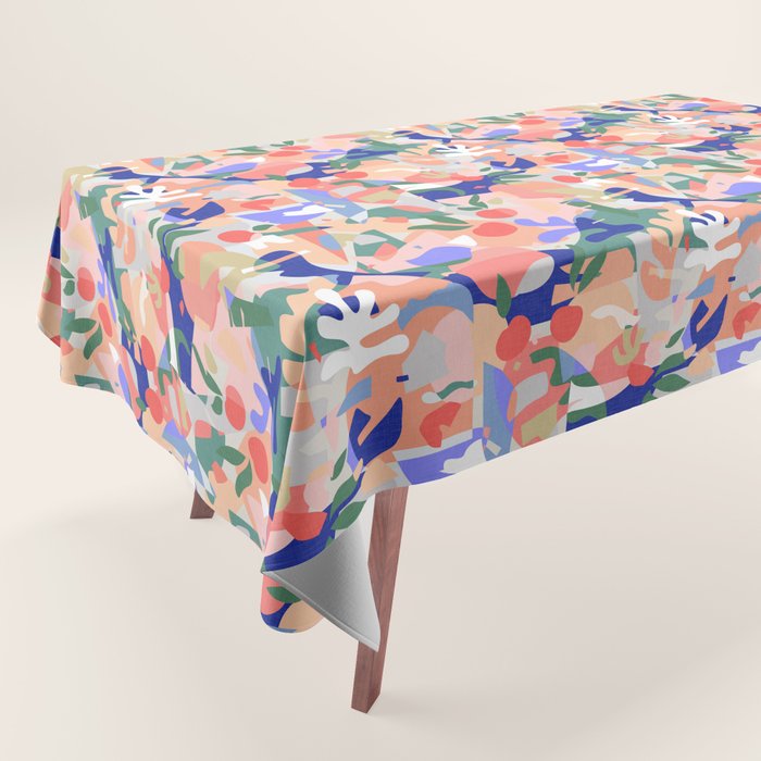 Abstract Fruits and Leaves / Modern Summer Tablecloth Gallery Image 1
