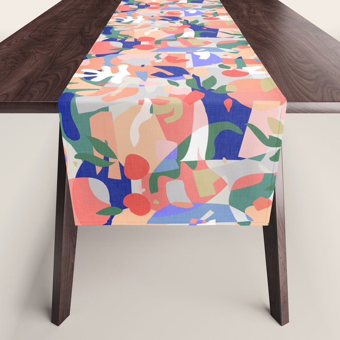 Abstract Fruits and Leaves / Modern Summer Table Runner Gallery Image 1