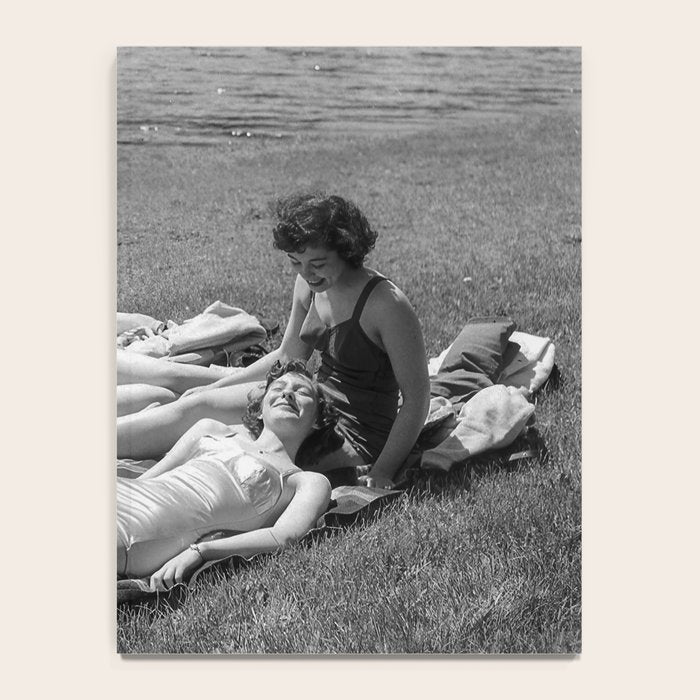 Relaxing By The River, Black and White Vintage Photo Notebook Gallery Image 4