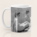 Relaxing By The River, Black and White Vintage Photo Coffee Mug Gallery Image 3