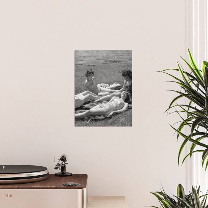 Relaxing By The River, Black and White Vintage Photo Poster Gallery Image 2
