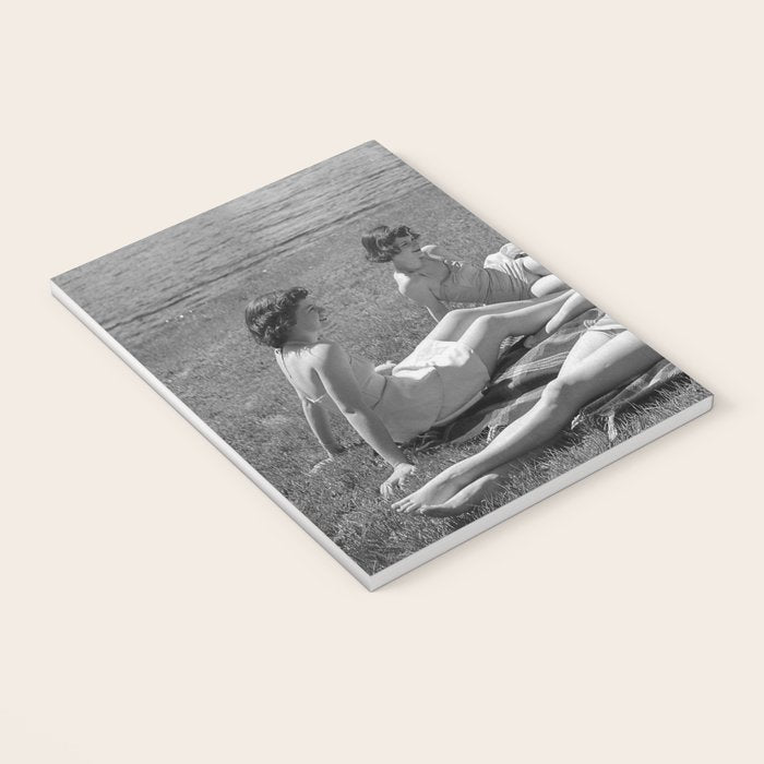 Relaxing By The River, Black and White Vintage Photo Notebook Gallery Image 3