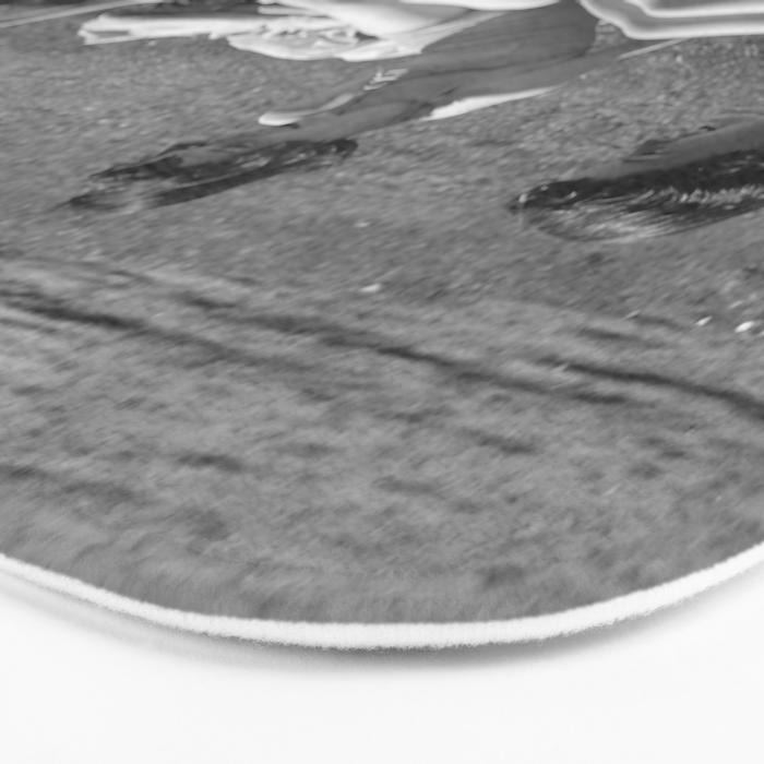 Relaxing By The River, Black and White Vintage Photo Bath Mat Gallery Image 3