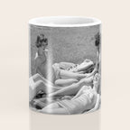 Relaxing By The River, Black and White Vintage Photo Coffee Mug Gallery Image 4