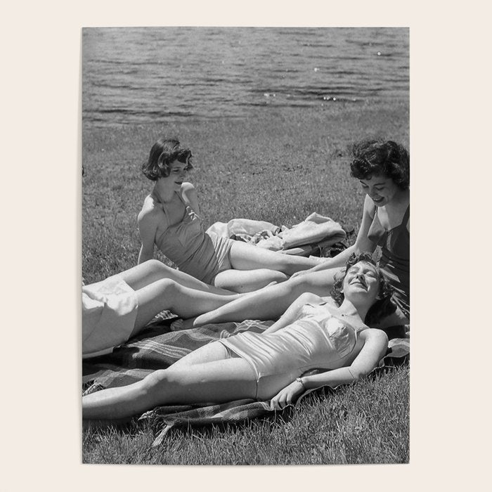 Relaxing By The River, Black and White Vintage Photo Poster Gallery Image 4